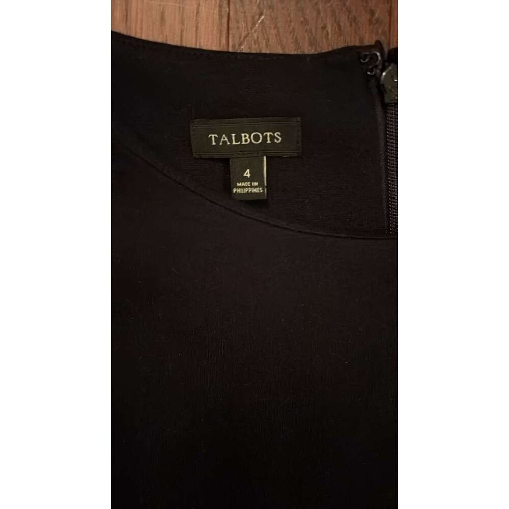 Talbots Black Short Sleeve Fit & Flare Midi Dress Size 4 - Picture 3 of 6
